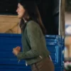 FUBAR S02 Monica Barbaro Green Suede Jacket