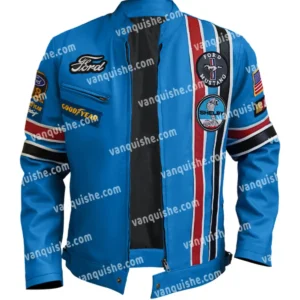 Ford Mustang Shelby Leather Racing Jacket Front