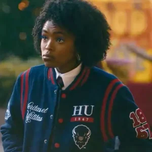 Forever S01 Lovie Simone Blue Varsity Jacket Back