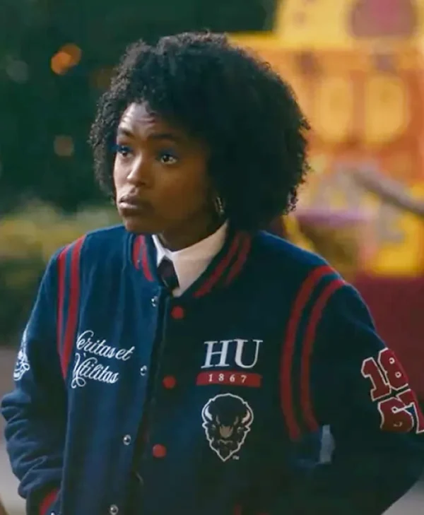 Forever S01 Lovie Simone Blue Varsity Jacket Back