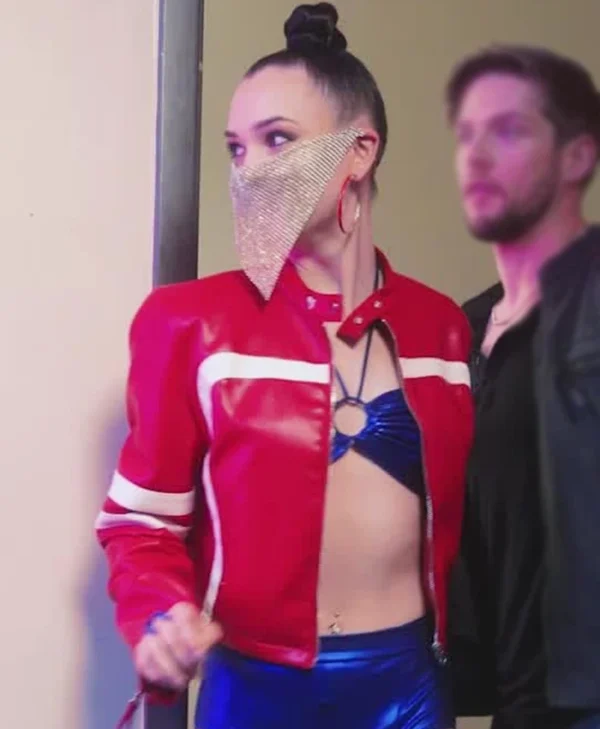 Fuel to Our Fire S01 Jenna Gilmer Red Leather Jacket Side
