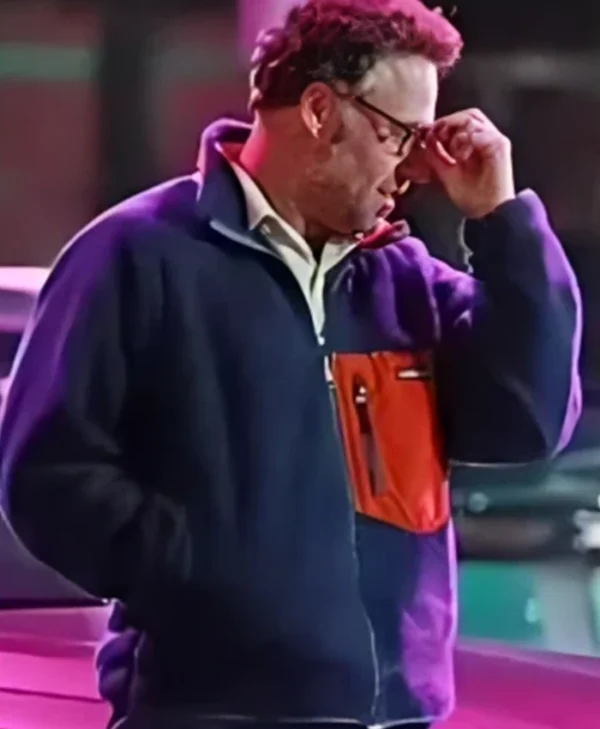 Good Fortune 2025 Seth Rogen Blue Wool Jacket