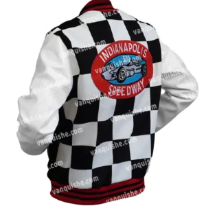 IMS Indianapolis 500 Checkered Varsity Jacket Back Look