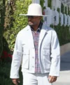 Jamie Foxx Los Angeles 2025 White Denim Jacket