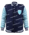 Jedidiah Goodacre Descendants Blue Wool Varsity Jacket