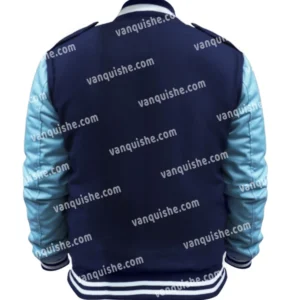 Jedidiah Goodacre Descendants Blue Wool Varsity Jacket Back