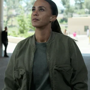 K.O. 2025 Alice Belaïdi Green Bomber Jacket Side