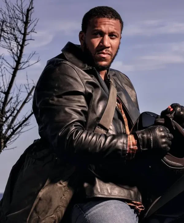 K.O. 2025 Ciryl Gane Black Leather Jacket Side