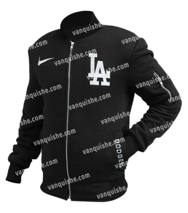 Los Angeles Black Full-Zip Bomber Jacket on Sale