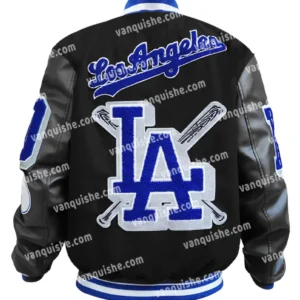 Los Angeles Dodgers Mashup Black Varsity Jacket Back
