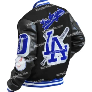 Los Angeles Dodgers Mashup Black Varsity Jacket Back Look