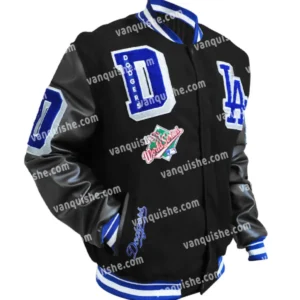 Los Angeles Dodgers Mashup Black Varsity Jacket Side Look