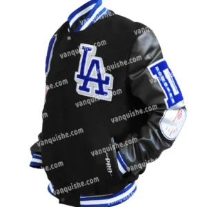 Los Angeles Dodgers Mashup Black Varsity Jacket on Sale