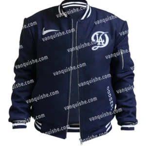 Los Angeles Dodgers Wool Varsity Zipper Jacket Front