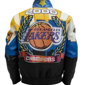 Los Angeles Lakers Vintage Bomber Leather Jacket Back