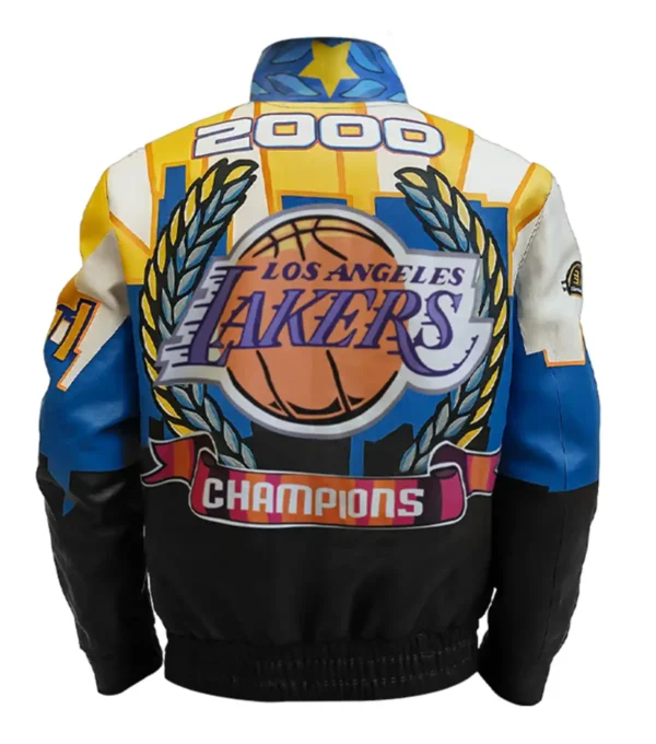 Los Angeles Lakers Vintage Bomber Leather Jacket Back