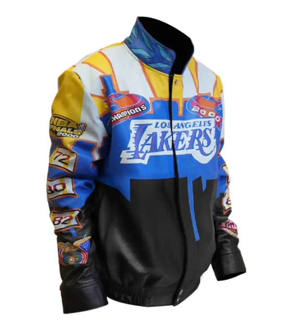 Los Angeles Lakers Vintage Bomber Leather Jacket Side