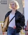 Lucky S01 Anya Taylor-Joy Black Bomber Jacket Back