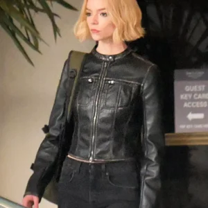 Lucky S01 Anya Taylor-Joy Black Leather Jacket Side