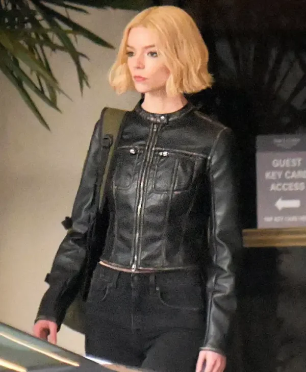 Lucky S01 Anya Taylor-Joy Black Leather Jacket Side
