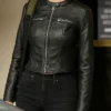 Lucky S01 Anya Taylor-Joy Black Leather Jacket Back