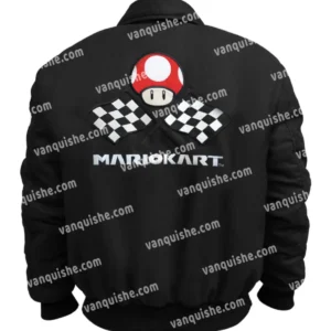 Mario Kart Black Bomber Jacket Back