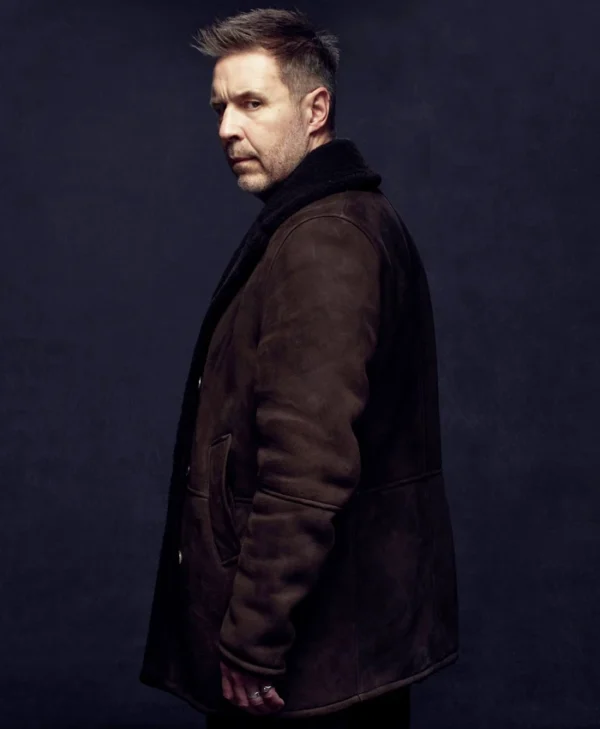 Mobland S01 Paddy Considine Brown Suede Leather Coat