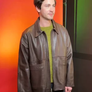 Oh Hi! Logan Lerman Brown Leather Jacket