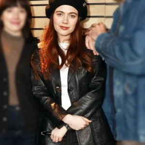 Oh Hi! Molly Gordon Black Leather Blazer