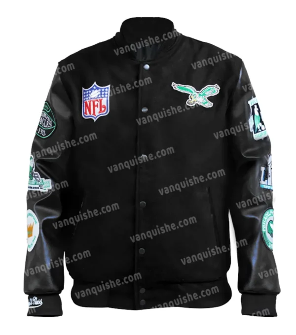 Philadelphia Eagles Black Varsity Wool Jacket