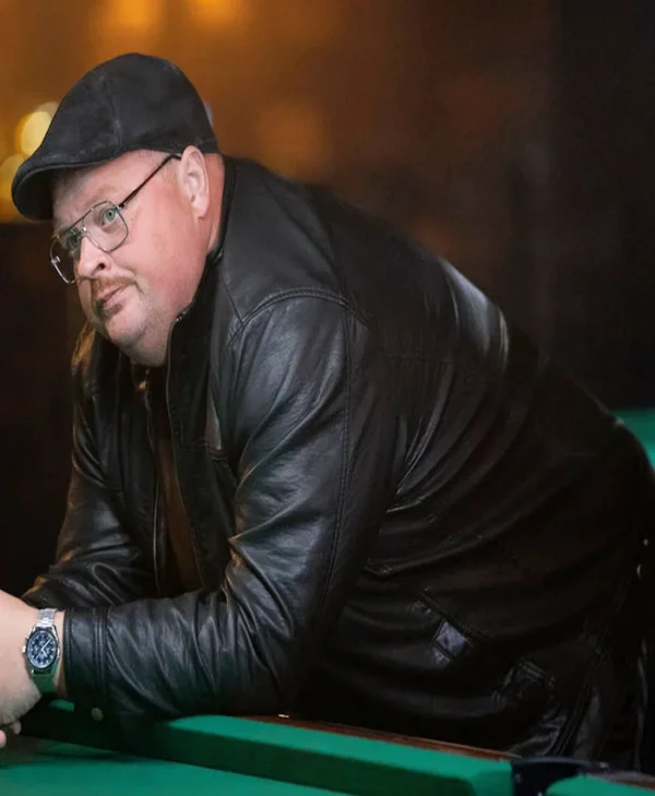 Poker Face S02 Joel Marsh Garland Black Leather Jacket