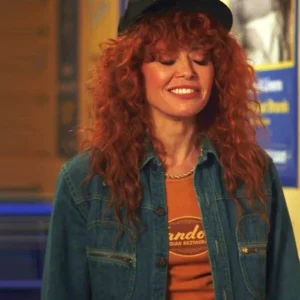 Poker Face S02 Natasha Lyonne Blue Denim Jacket Back