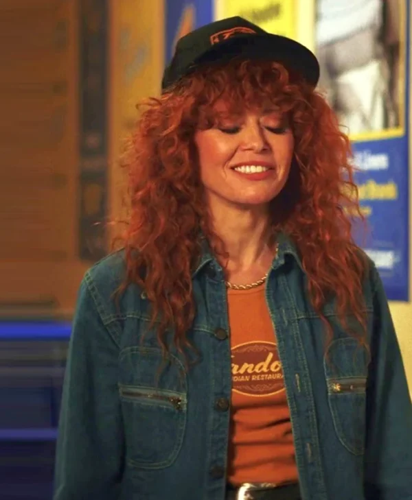 Poker Face S02 Natasha Lyonne Blue Denim Jacket Back