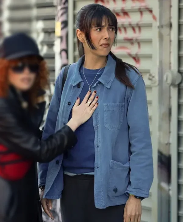 Poker Face S02 Patti Harrison Blue Cotton Jacket