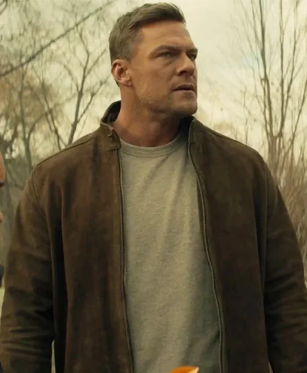 Reacher S03 Alan Ritchson Brown Suede Jacket Side