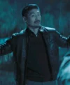 Reacher S03 Brian Tee Black Leather Jacket