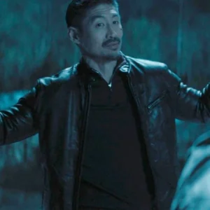 Reacher S03 Brian Tee Black Leather Jacket