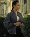 Reacher S03 Maria Sten Bomber Jacket Front