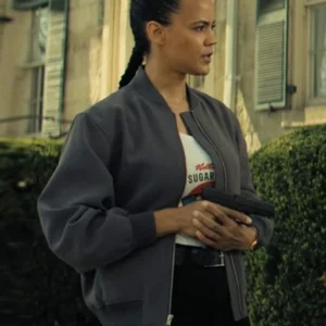 Reacher S03 Maria Sten Bomber Jacket Front