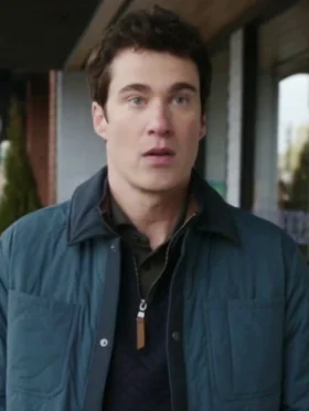 Resident Alien S04 Levi Fiehler Blue Quilted Jacket Side