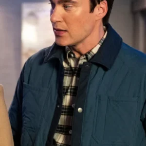 Resident Alien S04 Levi Fiehler Blue Quilted Jacket Front