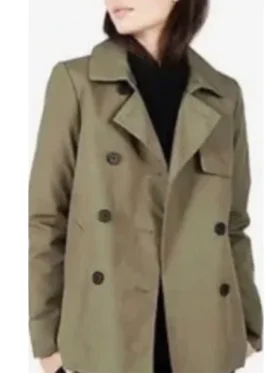 Stick S01 Judy Greer Olive Green Coat For Sale