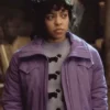 Stranger Things S05 Erica Sinclair Purple Jacket Side