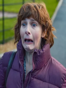 Such Brave Girls S02 Louise Brealey Purple Puffer Jacket