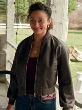 Sullivans Crossing S03 Lindura Brown Bomber Leather Jacket