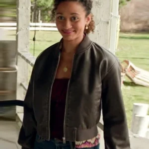 Sullivans Crossing S03 Lindura Brown Bomber Leather Jacket