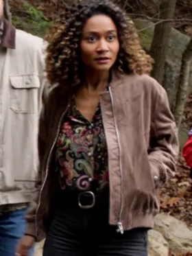 Sullivans Crossing S03 Lindura Brown Suede Bomber Jacket