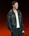 Superman 2025 Nathan Fillion Black Leather Jacket