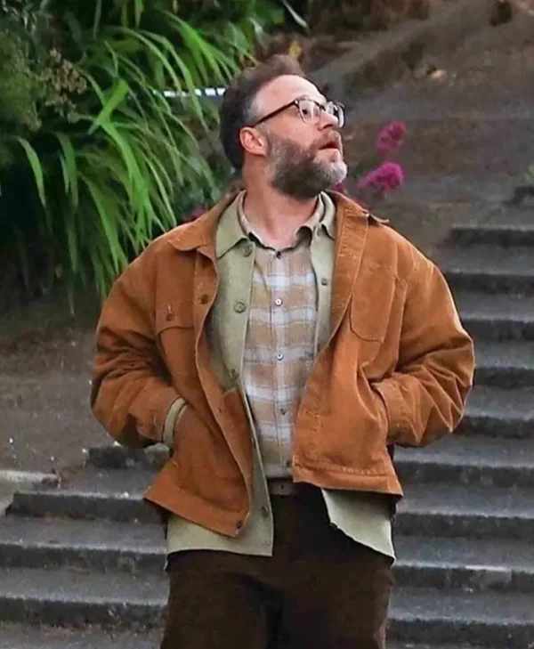 The Invite Seth Rogen Brown Jacket Side
