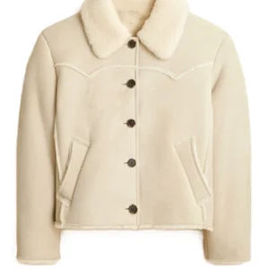 The Motherhood S01 Connie Britton White Shearling Jacket